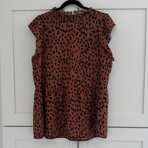 Boutique 9 Brown and Black Spotted Blouse